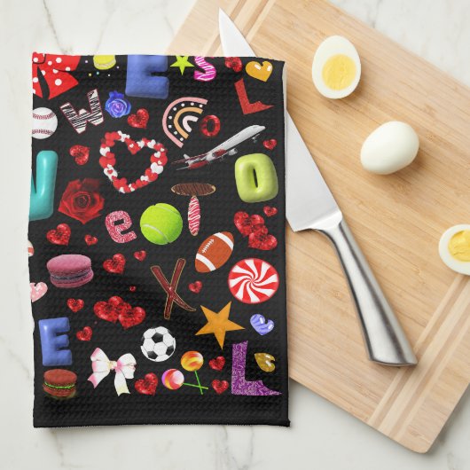 Liebe Geschirrtuch (Viertel Falte)