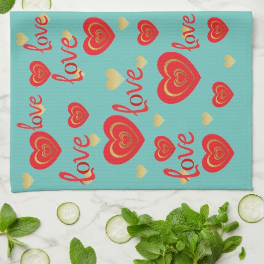 Liebe Geschirrtuch (Gefaltet)