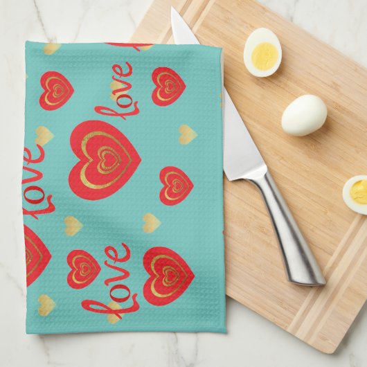 Liebe Geschirrtuch (Viertel Falte)