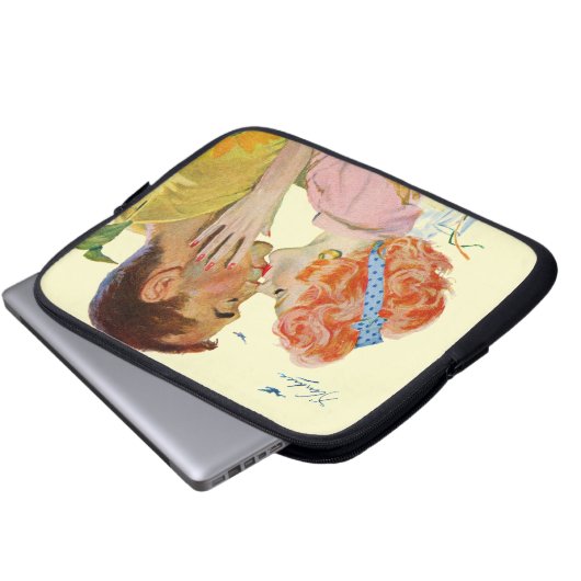 Liebe-Geschlagen Laptopschutzhülle (Vorne Knopf)