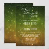 Liebe geschrieben in der Galaxie-Hochzeit der Ster Einladung (Vorne/Hinten)