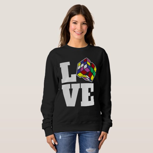 Liebe-Geschwindigkeit des Puzzle Cube-Wettkampfes Sweatshirt (Vorne ganz)