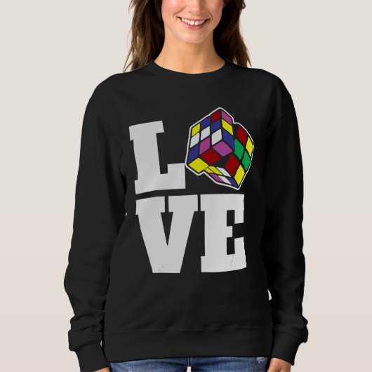 Liebe-Geschwindigkeit des Puzzle Cube-Wettkampfes Sweatshirt (Vorderseite)