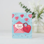 Liebe gesperrt feiertagskarte (Stehend Vorderseite)