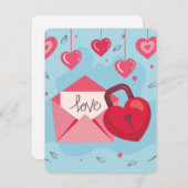 Liebe gesperrt feiertagskarte (Vorne/Hinten)