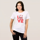 Liebe Gestapelt Design Weihnachten Tri-Blend Shirt (Vorderseite voll)
