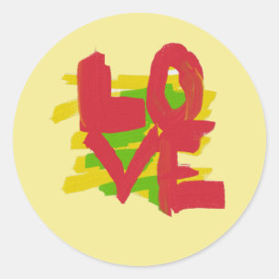 Liebe gestrichene Briefe Art Sticker