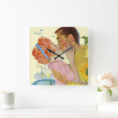 Liebe-Getroffene 2 Quadratische Wanduhr (Zuhause)