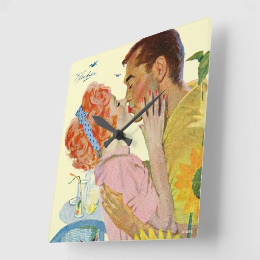 Liebe-Getroffene 2 Quadratische Wanduhr (Winkel)