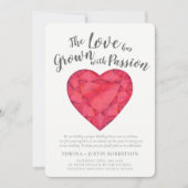 Liebe gewachsen ruby Wasserfarbe nach der Hochzeit Einladung (Vorderseite)