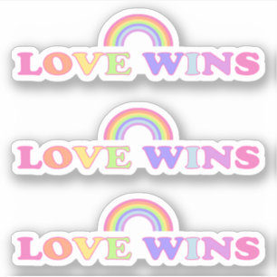 Liebe-Gewinne - LGBT/Gay Pride-Regenbogen Aufkleber