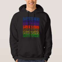 Liebe-Gewinne! Schwarzes Leuchtreklame-Sweatshirt