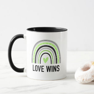 Liebe gewinnt Agender Rainbow Tasse