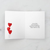 Liebe gewinnt Foto-Meldung Black Valentine Card Karte (Innenseite)