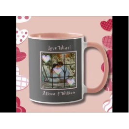 Liebe gewinnt Foto Names Hearts Valentine Tasse
