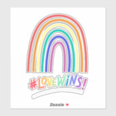Liebe gewinnt Fun Rainbow Colors Text Aufkleber (Blatt)