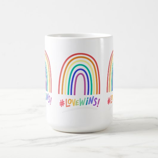 Liebe gewinnt Fun Rainbow Kaffeetasse (Mittel)