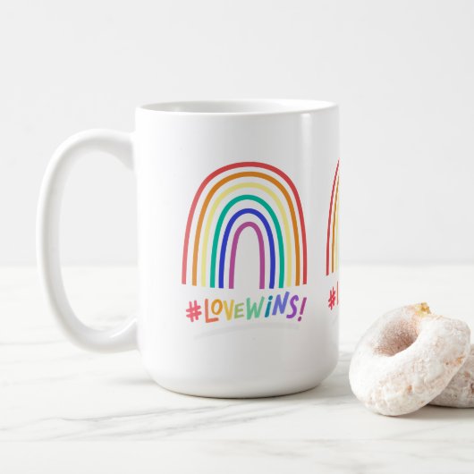 Liebe gewinnt Fun Rainbow Kaffeetasse (Mit Donut)
