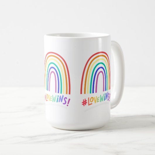 Liebe gewinnt Fun Rainbow Kaffeetasse (VorderseiteRechts)