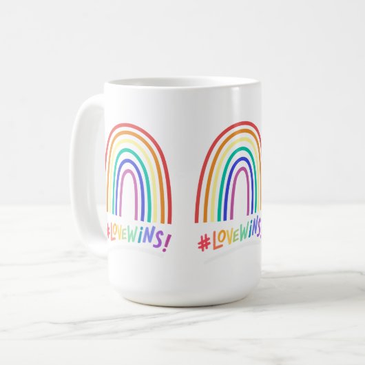 Liebe gewinnt Fun Rainbow Kaffeetasse (Vorderseite Links)