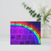 Liebe gewinnt Gay Pride LBGQT Regenbogen Postkarte (Stehend Vorderseite)