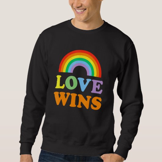 Liebe gewinnt Gay Pride Rainbow Lgtb Sweatshirt (Vorderseite)