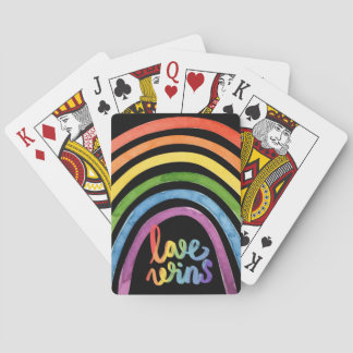 Liebe gewinnt Gay Pride Rainbow Spielkarten