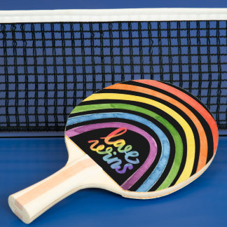 Liebe gewinnt Gay Pride Rainbow Tischtennis Schläger