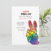 Liebe gewinnt Gay Pride-Tageseinladung Einladung (Stehend Vorderseite)