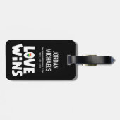 Liebe gewinnt gepäckanhänger (Rückseite horizontal)