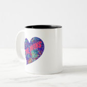 Liebe gewinnt Herzdesign Zweifarbige Tasse (Vorderseite Links)