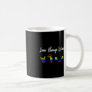 Liebe gewinnt immer ASL Awareness Gay Pride LGBT Kaffeetasse
