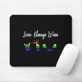 Liebe gewinnt immer ASL Awareness Gay Pride LGBT Mousepad (Mit Mouse)