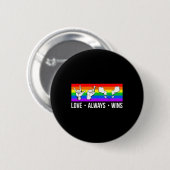 Liebe gewinnt immer ASL Deaf Awareness Gay Pride L Button (Vorne & Hinten)