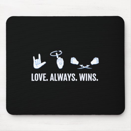 Liebe gewinnt immer ASL Deaf Awareness Sign Langua Mousepad (Vorne)