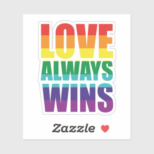 Liebe gewinnt immer aufkleber (Blatt)