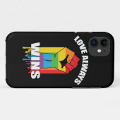 Liebe gewinnt immer Gay LGBT Case-Mate iPhone Hülle (Rückseite (Horizontal))