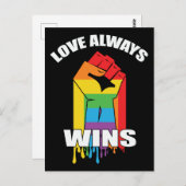 Liebe gewinnt immer Gay LGBT Postkarte (Vorne/Hinten)