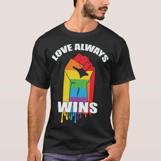 Liebe gewinnt immer Gay LGBT T-Shirt (Vorderseite)