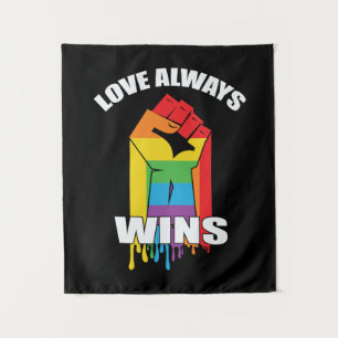 Liebe gewinnt immer Gay LGBT Wandteppich