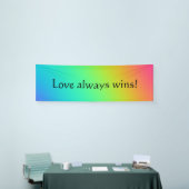 "Liebe gewinnt immer" Helle Rainbow Gradient Weddi Banner (Messeveranstaltung)