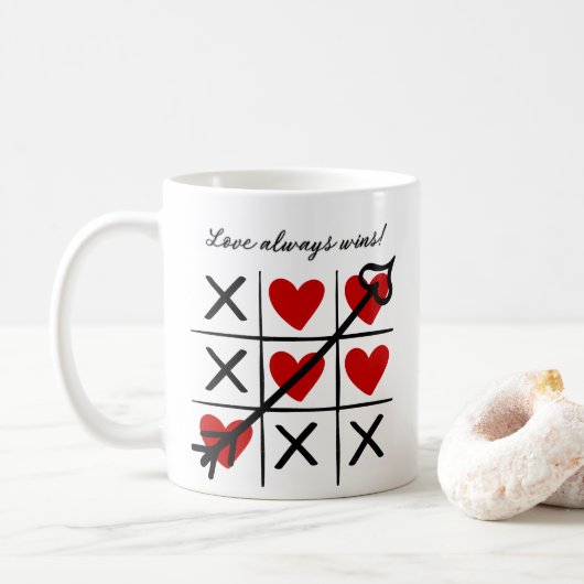 Liebe gewinnt immer Kaffeezubereitung Tasse (Mit Donut)