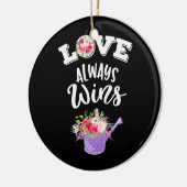 Liebe gewinnt immer keramik ornament (Links)