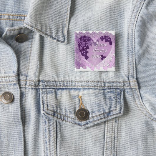 "Liebe gewinnt immer" Knopf Button (Beispiel)