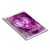 "Liebe gewinnt immer mit Golden Floral Heart Notizblock (Rechte Seite)