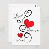 Liebe gewinnt immer postkarte (Vorne/Hinten)
