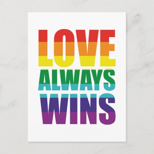 Liebe gewinnt immer postkarte (Vorderseite)
