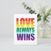 Liebe gewinnt immer postkarte (Stehend Vorderseite)