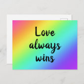 Liebe gewinnt immer Regenbogen Postkarte (Vorne/Hinten)