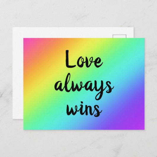 Liebe gewinnt immer Regenbogen Postkarte (Vorne/Hinten)